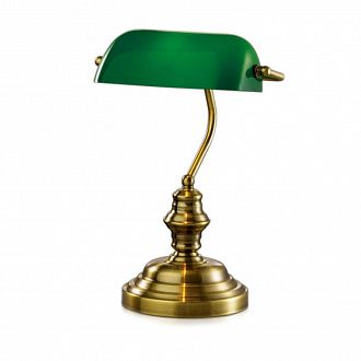 Настольная лампа Odeon Light 2224/1T бронза/зеленая со шнурком