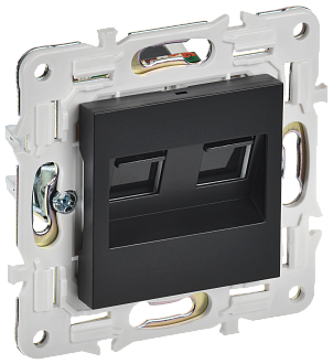 SKANDY Розетка комп. 2-ая RJ45 кат.6 SK-K04Bl черн. IEK, SK-K20-2-K02