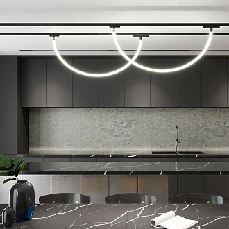 Адаптер/держатель для однофазного двухжильного трека без токопровода для светильников 359128-359133 8*3,5*2 см, Novotech 359134 Ramo Konst, черный