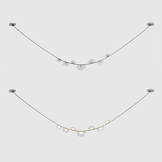 Светильник подвесной 304*8*9,5 см, LED 7*5W 3000K Crystal Lux BOSQUE SP7 L3000 GREY/TRANSPARENT серый