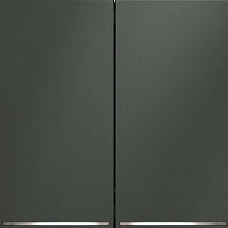 Выключатель встраиваемый Voltum S70 двухклавишный с подсветкой 10А, титан пластик Soft touch VLS020206