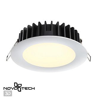 LED светильник 12 см, 15W, 3000-6000K, Novotech Lante 358952, белый, вр 10 см
