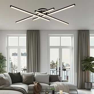 Люстра 120*120*11 см, 100W, 3000-6000K, 22 м2 Citilux Trent CL203641 черный