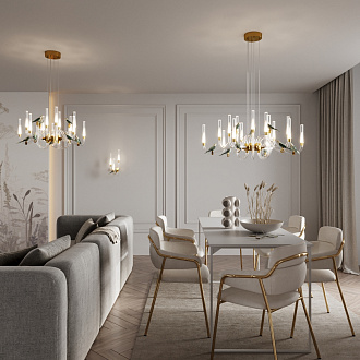 Светильник 93 см, 37W, 4000K, Odeon Lark 5431/37L, золото