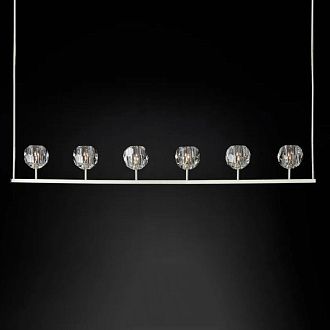 Люстра RH Boule De Cristal Linear Chandelier 6 Nickel 168*13*150 см, 6*E14*40W, ImperiumLoft 40,1222, Никель