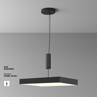 Светильник 60 см,90W, 3000K, Maytoni C032CL-90W3K-SQ-B, черный