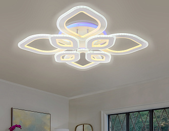 Светильник 77*77*12 см,  190W, 3000К, белый Ambrella Acrylica Original FA8844