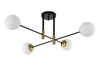 Светильник потолочный 90 см, Crystal Lux FIDEL PL4 BLACK Черный/Бронза