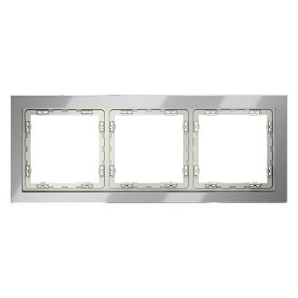 Рамка стеклянная Voltum S70 на 3 поста, сталь, стекло Стекло/пластик  VLS110305