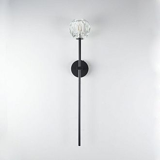 Бра RH Boule de Cristal Long Sconce Brass 13*45*45 см, 1*G9*40W, ImperiumLoft 44.305, Чёрный, Латунь