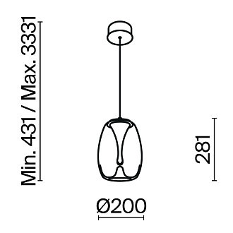 Подвесной светильник 20*20*333,1 см, LED, 7W, 3000К, Maytoni SPLASH MOD282PL-L8G3K1 золотой