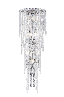Бра 270*170*800, 7*E14, 40W NewRgy Cristallo W2668R/7A CHROME+CLEAR, Хром