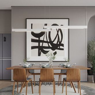 Светильник подвесной 120 см, 12-24W, 3000-5700K диммир. со сменой цв. температуры (управл. - пульт ДУ или прилож. Smart Life) Novotech Iter NOV359549, белый