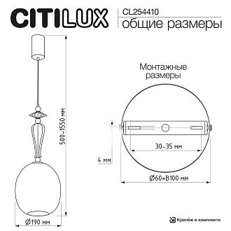 Светильник 19 см, Citilux FERNET CL254410, латунь