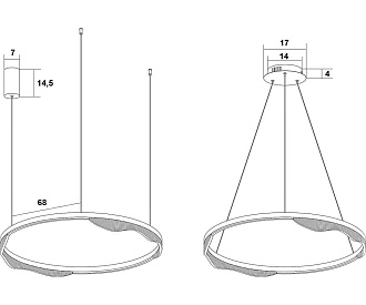 Светильник 80-150 см, 40W, 3000K, 3600 Lm, 10-12 м2 Kink Light Кастела, латунь, 08263-80,36
