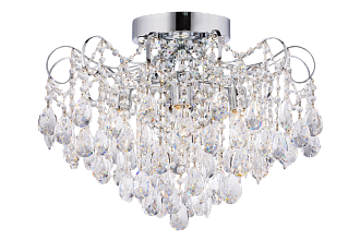 Люстра Ø550 x H410, мм, 6*40W (240W) + 6*3W (18W), CHROME (ХРОМ) Rilon 1502/6+6 CR