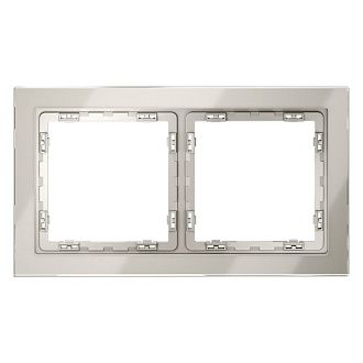 Рамка стеклянная Voltum S70 на 2 поста, кашемир, стекло Стекло/пластик  VLS110203