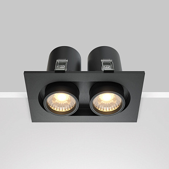 Встраиваемый светильник 15,9*9,5*9,8 см, LED*20W, 3000 К, Hidden DL045-02-10W3K-B Maytoni Downlight, Черный, вр 7,5*14,5 см