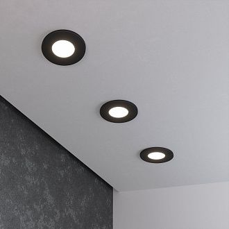 Влагозащищенный точечный светильник 125 MR16 черный матовый Elektrostandard, вр 6 см