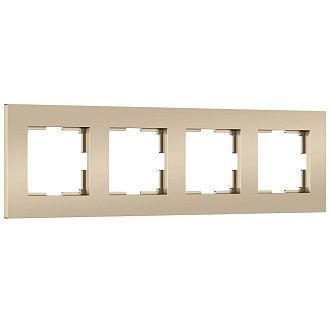 W0042911 Рамка на 4 поста Slab, шампань софт Werkel, 4690389218446
