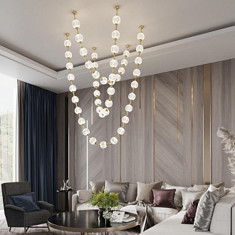 Светодиодный светильник 125 см, 192W, 4000K, Odeon Light CRYSTAL 5008/192L, золото