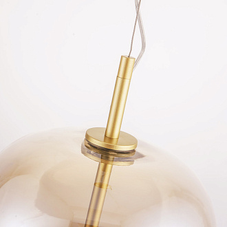 Подвесной светильник 26*46 см, 12W, Favourite Reflex 4235-1P Стекло янтарного цвета, матовое золото и белый акрил