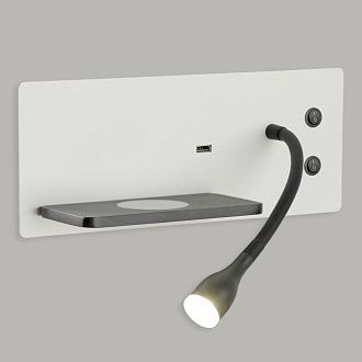 Настенный светильник 30 см, 11W, 4000K, Lussole Cozy LSP-4004, белый-черный