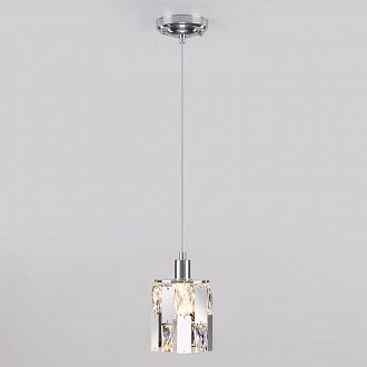 Подвесной светильник с хрусталем 12 см Eurosvet Scoppio 50101/1 хром