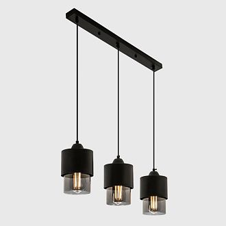 Подвесной светильник 60*12*80 см, Е 27 3x60W, Чёрный, Дымчатый MODEMODERN MD.0650.3
