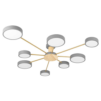 Светильник 123 см, 67W, 4000K, Loft It Sunrise 10316/8 Grey, серый-дерево