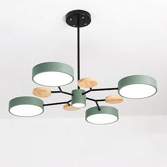 Люстра на штанге MEADE 5 lamps Green 69*69*60 см, 5*LED*16W, 4000K, ImperiumLoft MEADE-01, Чёрный, Бежевый