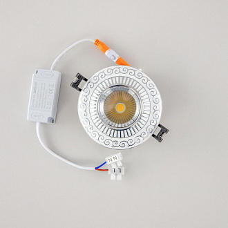 Встраиваемый светильник 10 см, 7W, 3500K Citilux Боска CLD041NW1 белый/хром
