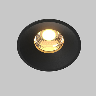 Встраиваемый светильник 8*8*6 см, LED, 12W, Maytoni Technical ROUND DL058-12W-DTW-B черный, вр 7,5 см