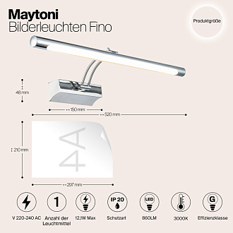 Подсветка 52 см Maytoni Fino MIR003WL-L12CH, хром