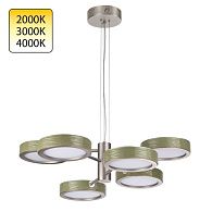 Подвесная люстра 76 см, 99W, 2000-4000K, Odeon Light L-Vision Rivera 5451/99LA, никель-зеленый