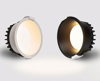 Встраиваемый светильник 9 см, 10W, 3000K, Italline IT08-8013 black 3000K, черный, вр 8 см