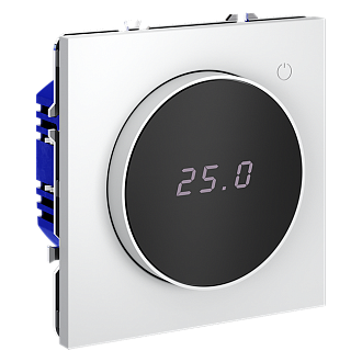 Терморегулятор электронный Voltum S70 с индикацией и датчиком, для теплого пола, белый матовый пластик/стекло Soft touch VLS070102