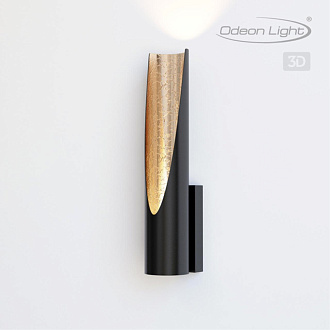Настенный светодиодный светильник Odeon Light Whitney 3816/8WL, 8W, 3000К, черный-золото
