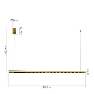 Линейный светильник 120*10*120 см, 1*LED*28W, 4000K, ST-Luce PARILLA SL6238.313.01, латунный
