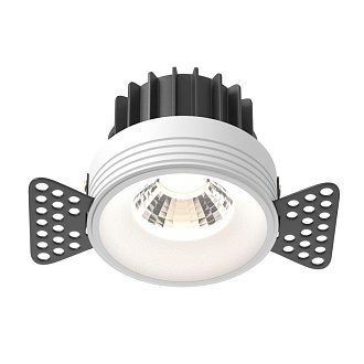 Встраиваемый светильник 7,4*7,4*6 см, LED, 12W, 4000К, Maytoni Technical ROUND DL058-12W4K-TRS-W белый, вр 7,5 см