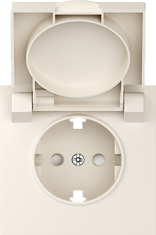 Donel S08 матовый кремовый накладка для розетки Schuko с заземлением, с крышкой, 16A 250 В~, серия D, DS45431
