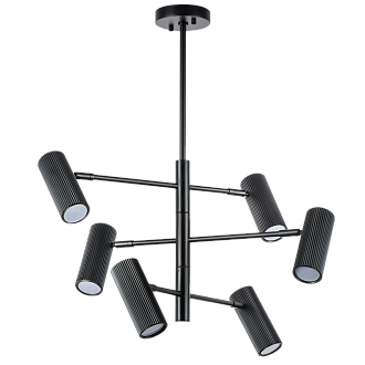 Люстра потолочная 6*145 см, 6*GU10*36W, Черный матовый Lightstar Roma 718267