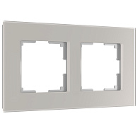 W0023117 Рамка на 2 поста Senso, дымчатый, стекло soft-touch Werkel, 4690389206405