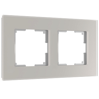 W0023117 Рамка на 2 поста Senso, дымчатый, стекло soft-touch Werkel, 4690389206405
