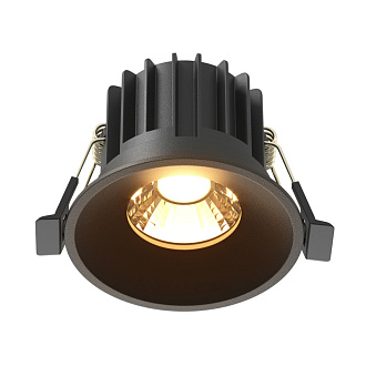 Встраиваемый светильник 8 см, 12W, 2700K, Maytoni Round DL058-12W2.7K-B, черный, вр 7,5 см