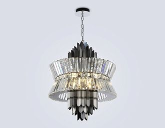 Подвесная люстра с хрусталем **66-120 см, 12*E14*40W, K, Ambrella Light High Light LH41020, черный