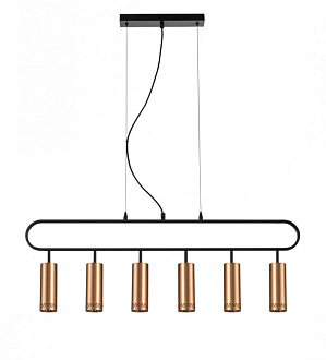 Подвесной светильник 9*90*150 см, 6*E14 черный Vele Luce Brio VL5794P06