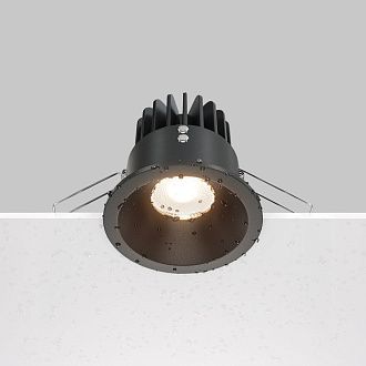 Встраиваемый светильник DL034-01-12W2.7K-B **-8,5 см, *LED*12W, 2700K, Maytoni technical Zoom DL034-01-12W2.7K-B, Черный, вр 7,5 см