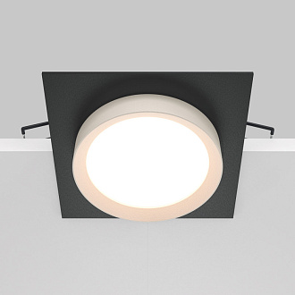 Светильник 11 см, Maytoni Downlight Hoop DL086-GX53-SQ-BW, черный-белый, вр 9,5 см
