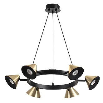 Подвесной светильник 63,5*100 см, 6*GU10 Lumion Lamina 8233/6 черный, золотой